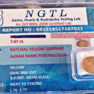 7.67 CT Yellow Sapphire-Pukhraj Stone for Men and Women