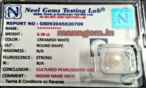 6 to 8 CT SOUTH SEA Pearl GemStone 100% Certified SOUTH SEA Original Moti Stone - Image 5