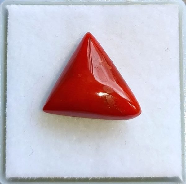 6.58 Ratti Natural Triangle High Red Coral (Munga) Real Moonga Gemstone/Birthstone for Men and Women - Image 3