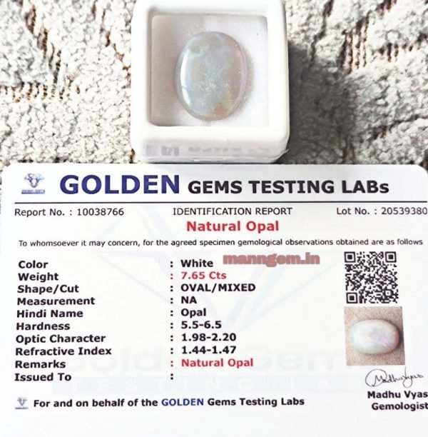 7.65 CT Natural GUD FIRING Opal Stone Certified Australian A1+++ Quality Loose Gemstone for Men & Women - Image 2