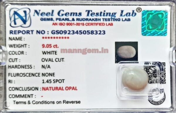 9.05 CT Natural VERY GUD FIRING Opal Stone Certified Australian A1+++ Quality Loose Gemstone for Men & Women