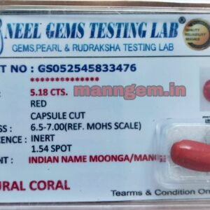 5.75 Ratti 5.18 Carat Natural Triangle High Red Coral (Munga) Real Moonga Gemstone/Birthstone for Men and Women